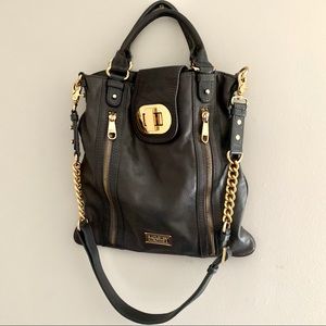 BADGLEY MISCHKA Gray Leather Large Hobo Bag